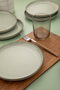 Hermia MOD19DUS6730P03 Juego para servir tartas de porcelana verde claro, 19x19x2 cm (6 Piezas)
